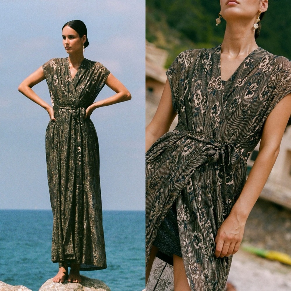 NEW MOMONI JESSICA DRESS IN LUREX JACQUARD JERSEY  Size 40 Italian/ US 4